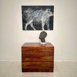 Mid Century Painted Plaster Bust of a Man on a Marble Base, 1976