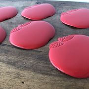 6 dessous de verre rouge vintage
