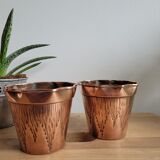 Two copper pots HE Villedieu