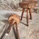 Vintage wooden tripod stools, set of 2, France 1960s