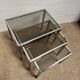 Set of 3 vintage nesting tables – Chrome metal & smoked glass