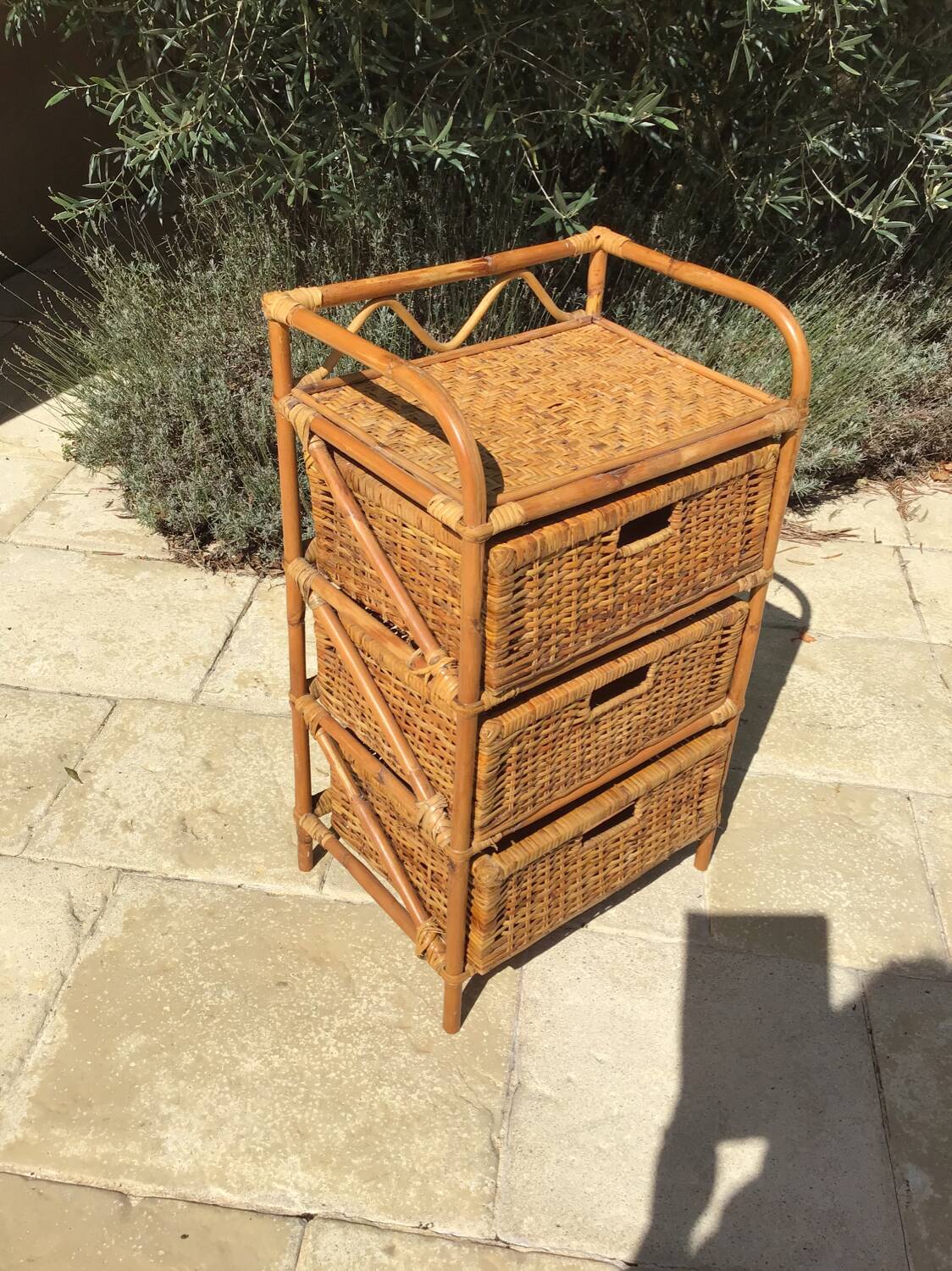 Rattan chest of drawers