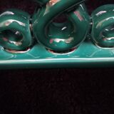 Green ceramic art deco candlestick