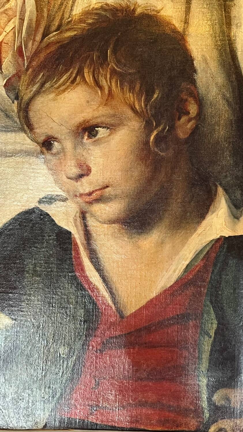 Vintage child portrait painting