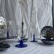 Set of 2 small king-shaped stemmed glasses and 2 small ball-shaped stemmed glasses