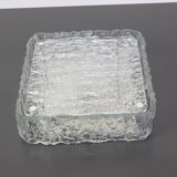 1 of 4 Square glass ice Murano ceiling light, Kaiser, Germany, 1970s