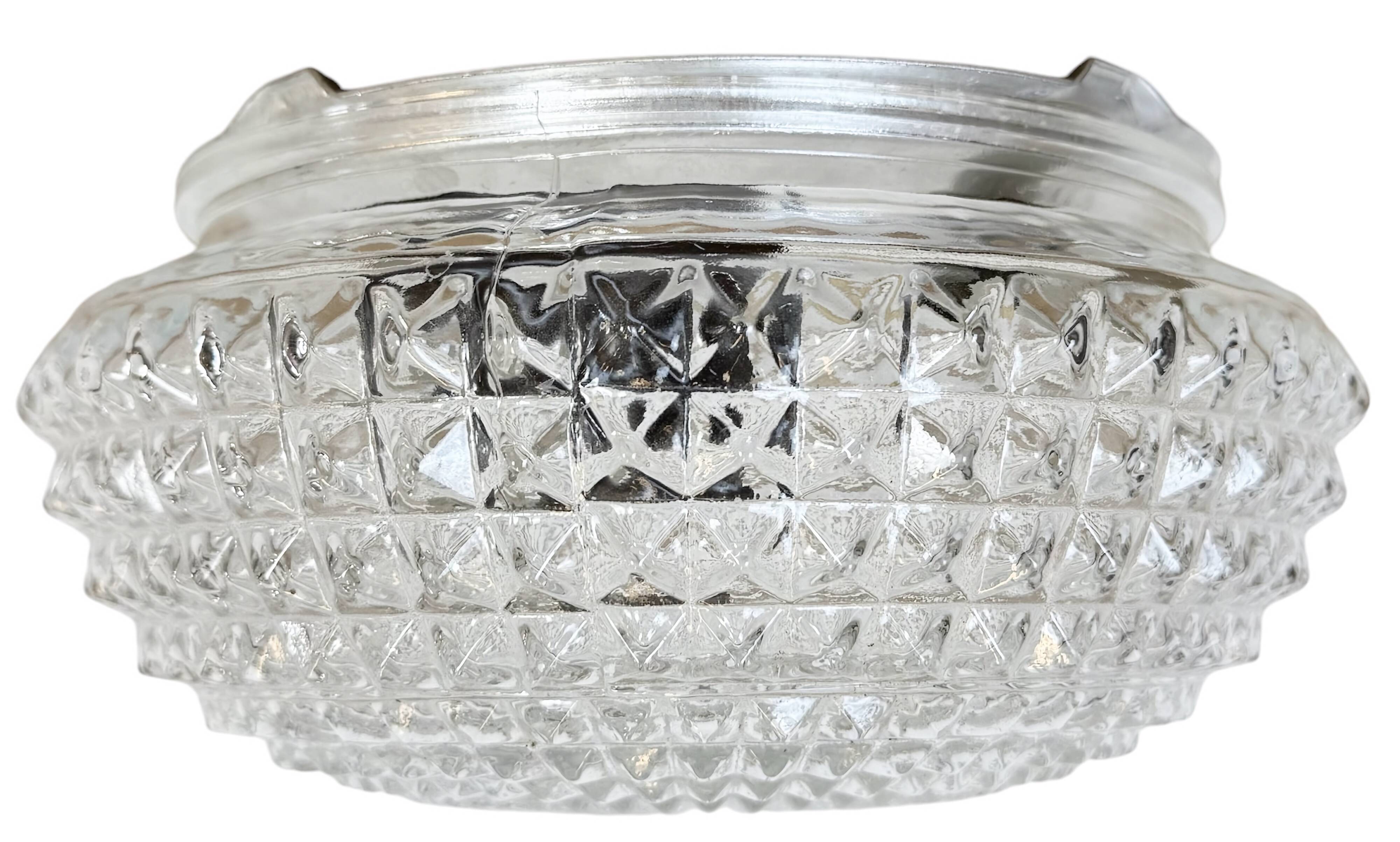 Vintage Glass Wall or Ceiling Light, 1970s