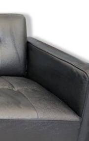 Black leather sofa