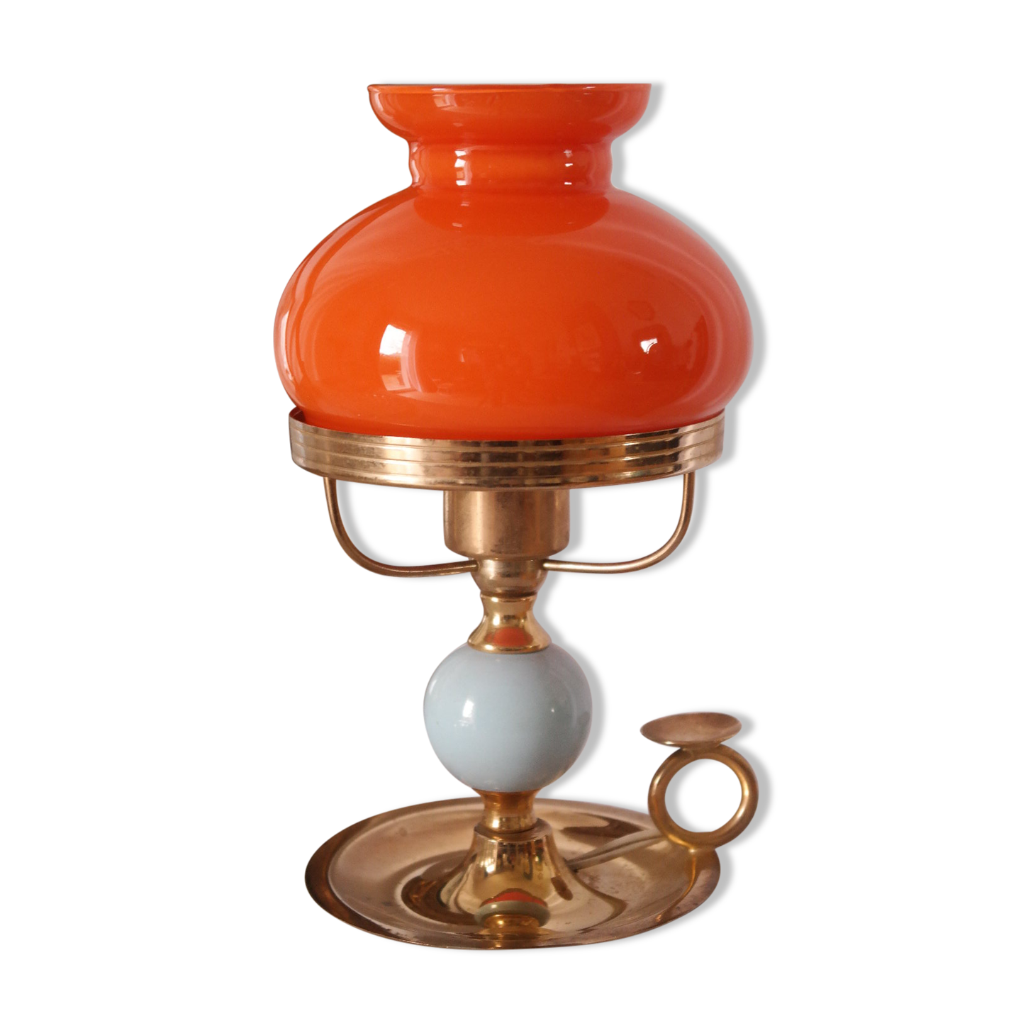 Vintage cellar rat lamp 70 opaline orange