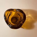 Vintage Modern Glass Bowl Gyula Budveszel Hungary 1990s