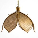 Beautiful rare 1980s Regency floral design brass ceiling lamp