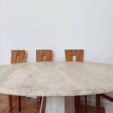 Table à manger circulaire en travertin - Claude Berraldacci