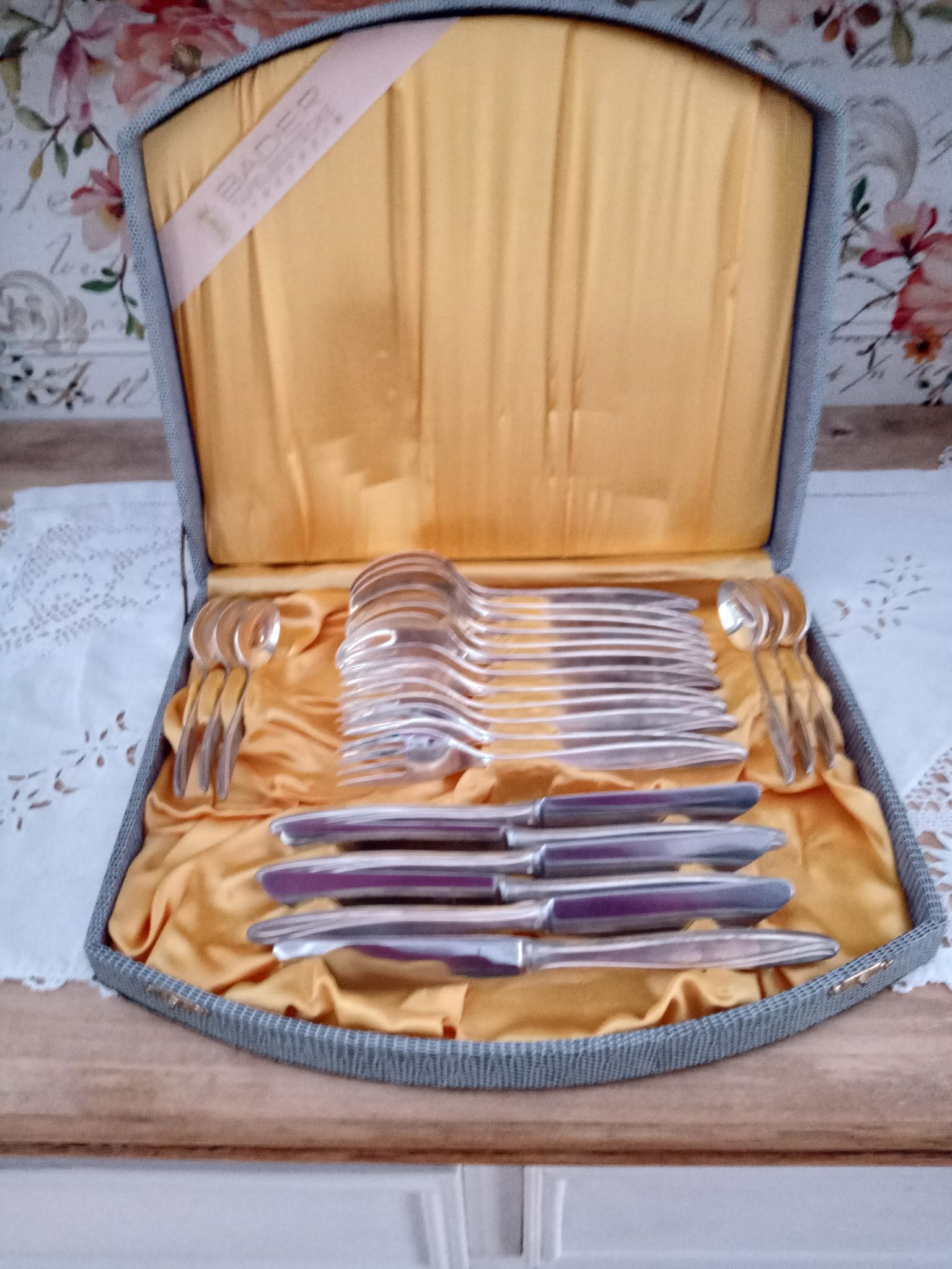 24-piece vintage silver-plated housewife 100 Bader Tafelbestecke Pforzheim