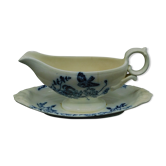 Saucière Art Nouveau, Terre de Fer, coquelicots
