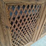 Support buffet in solid pine, zinc top, late 19th century.