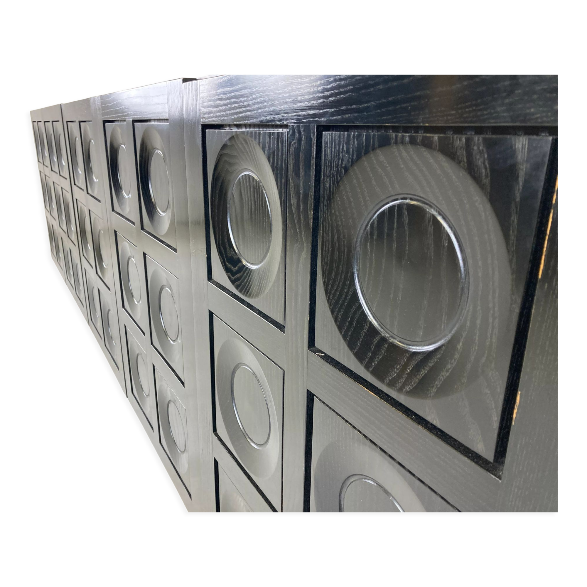 Black brutalist credenza, 1970s