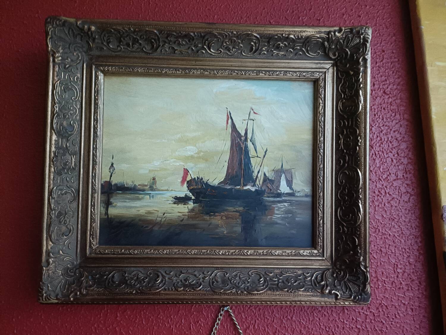 Tableau ancien, marine signée, fin XIXEME