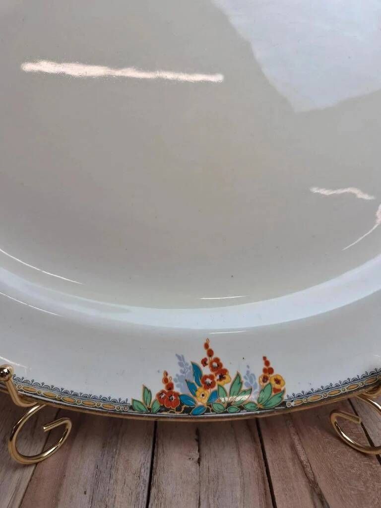 Large oval dish in English earthenware Homeleigh Ware Arcady – 1930s