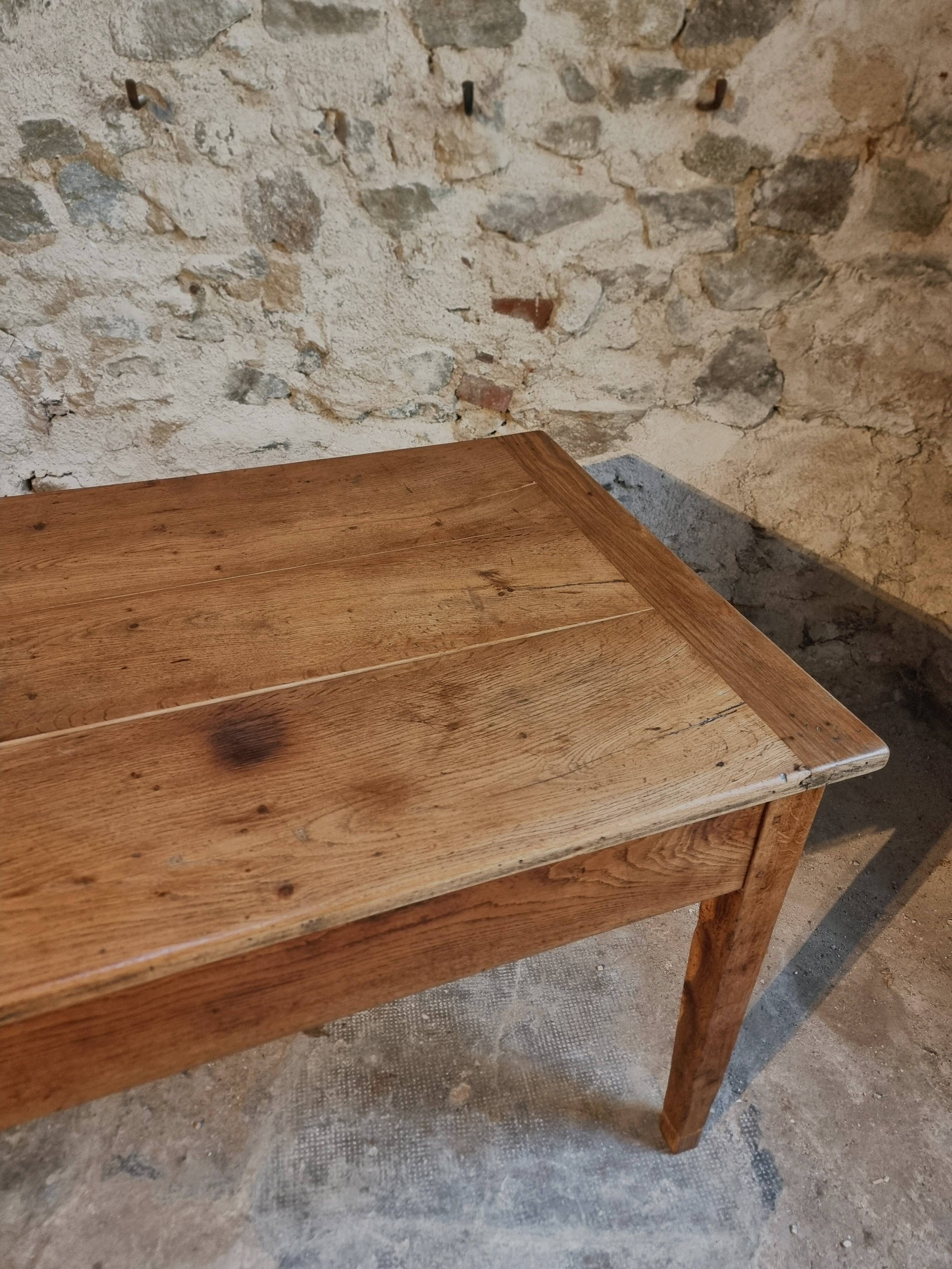 Old oak farmhouse table, dining table, Auvergne, circa 1750–1800