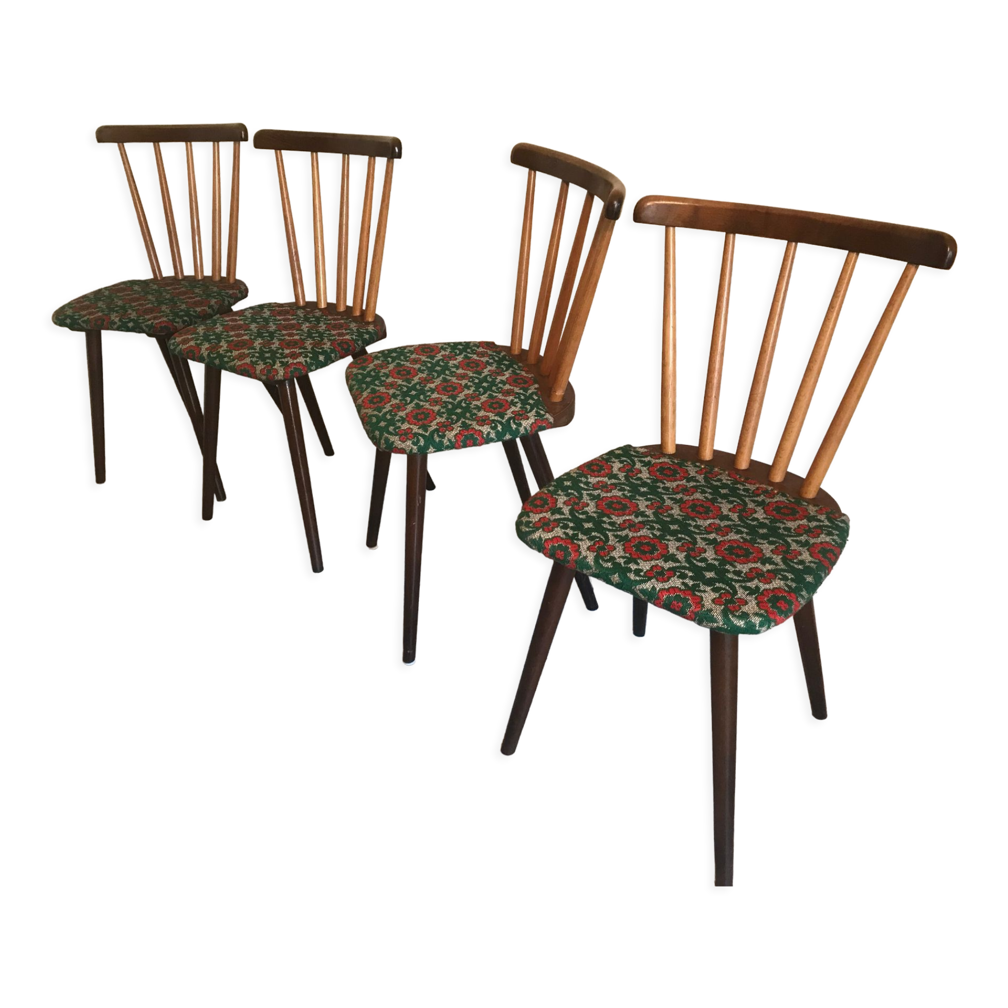 Set of 4 chairs inn 1960's bars and feet compass