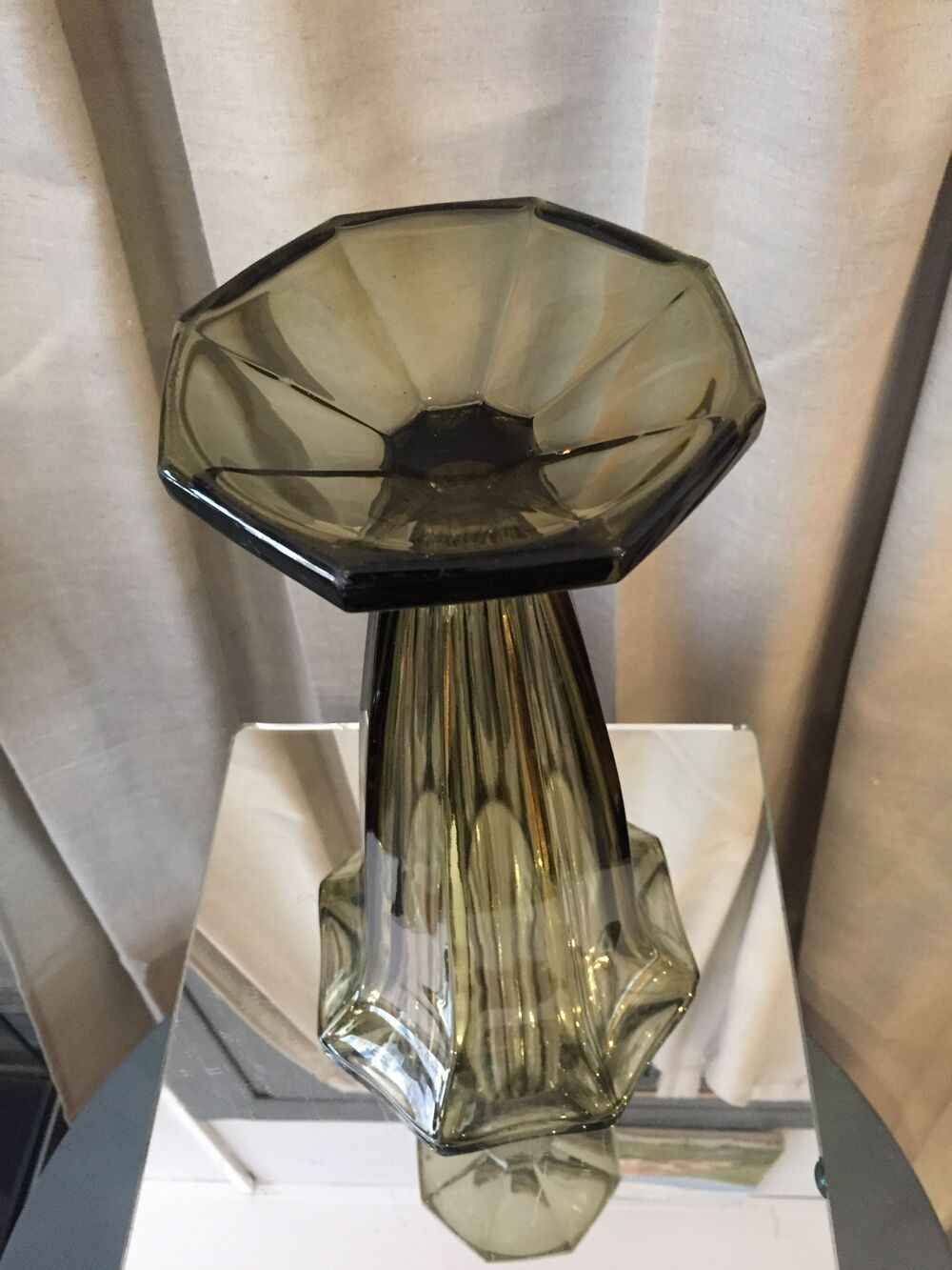 Czechoslovak smoked glass vase from the 1970s