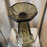 Czechoslovak smoked glass vase from the 1970s