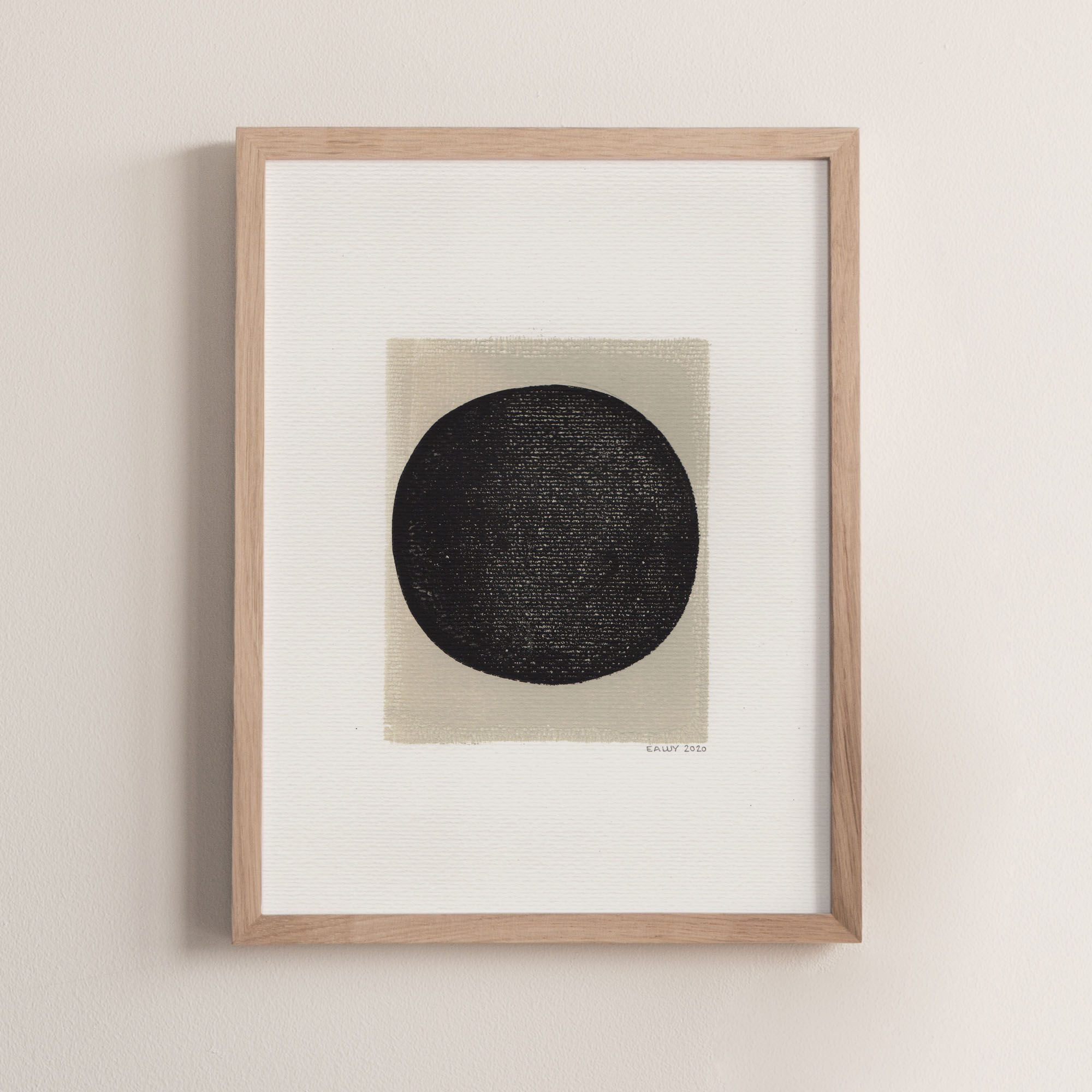 One-design painting on paper, dated and signed without frame
