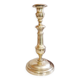 Silverless gilded copper candle holder with bobèche signed TC