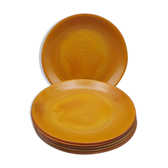 Lot de 6 assiettes plates arcopal Volcan