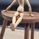 Cowhide half round tripod stool