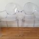 Lot 2 crystal armchairs Louis Ghost Kartell - Philippe Starck