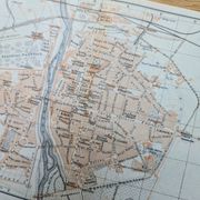 Printed in 1909, map of Parma, Italy