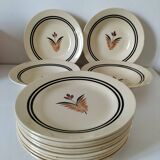 Ensemble assiettes Gien modèle Odile vintage