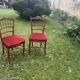 Pair of Napoleon III chairs in wood and red velvet