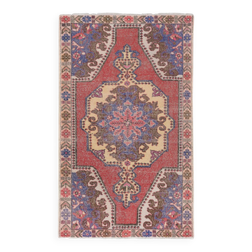 Vintage Turkish handmade rug 137x222 cm