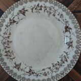 Set of 13 antique Terre de Fer HB & Cie plates – Round bird decoration