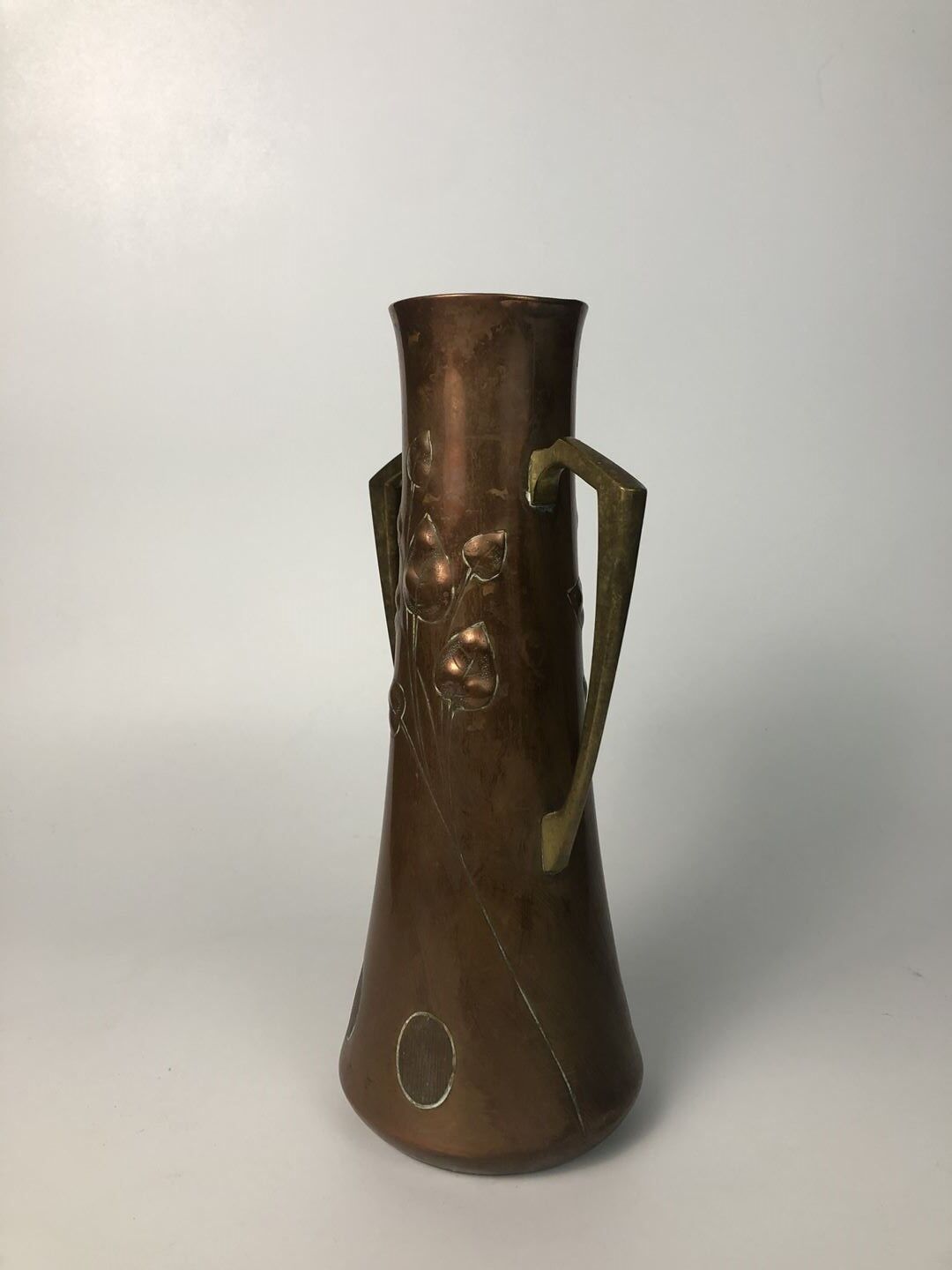 Art Nouveau vase WMF in copper and brass circa 1900