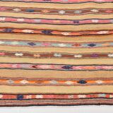 Vintage Striped Pattern Multicolor Kilim Rug, 183x239Cm