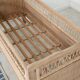 Children's bed in wood and sandblasted rattan from the 1960s.
