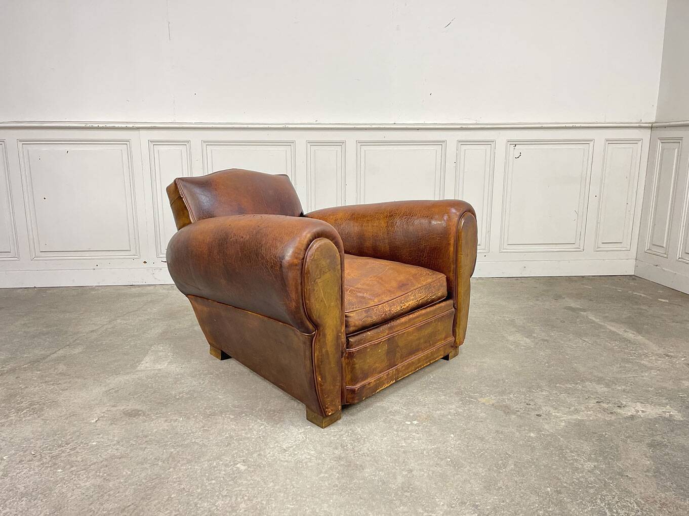 1950 leather club armchair