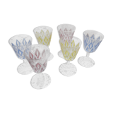 Vintage Harlequin crystal liqueur glasses