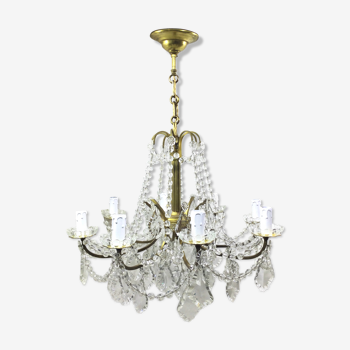 Chandelier with 8 lights in bronze and crystal