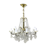 Chandelier with 8 lights in bronze and crystal