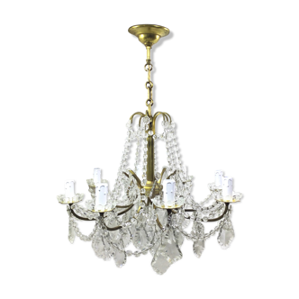 Chandelier with 8 lights in bronze and crystal