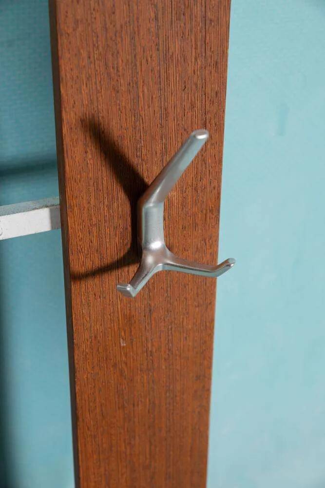 Vintage hardwood coat rack, minimalist mid-century coat rack.