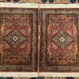 Pair of Persian Ghoum wool rugs 102x65cm