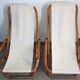 Pair of folding bamboo and brass deck chairs, Italy, 1960s.