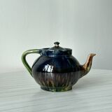 Numbered ceramic teapot, Belgian pottery style.
