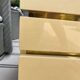 Vintage Bedside Table Jean-Claude Mahey - Beige Lacquer & Brass (Year)