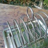 Porte toast metal argenté avec support